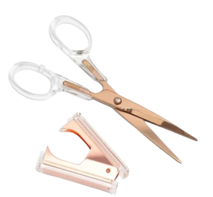 Rose gold scissors and staple remover
