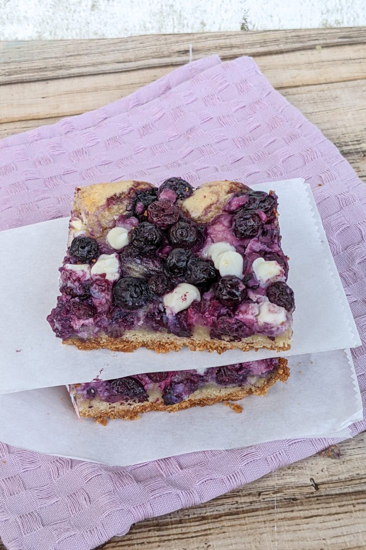 Blueberry and Cream Cookie Bars