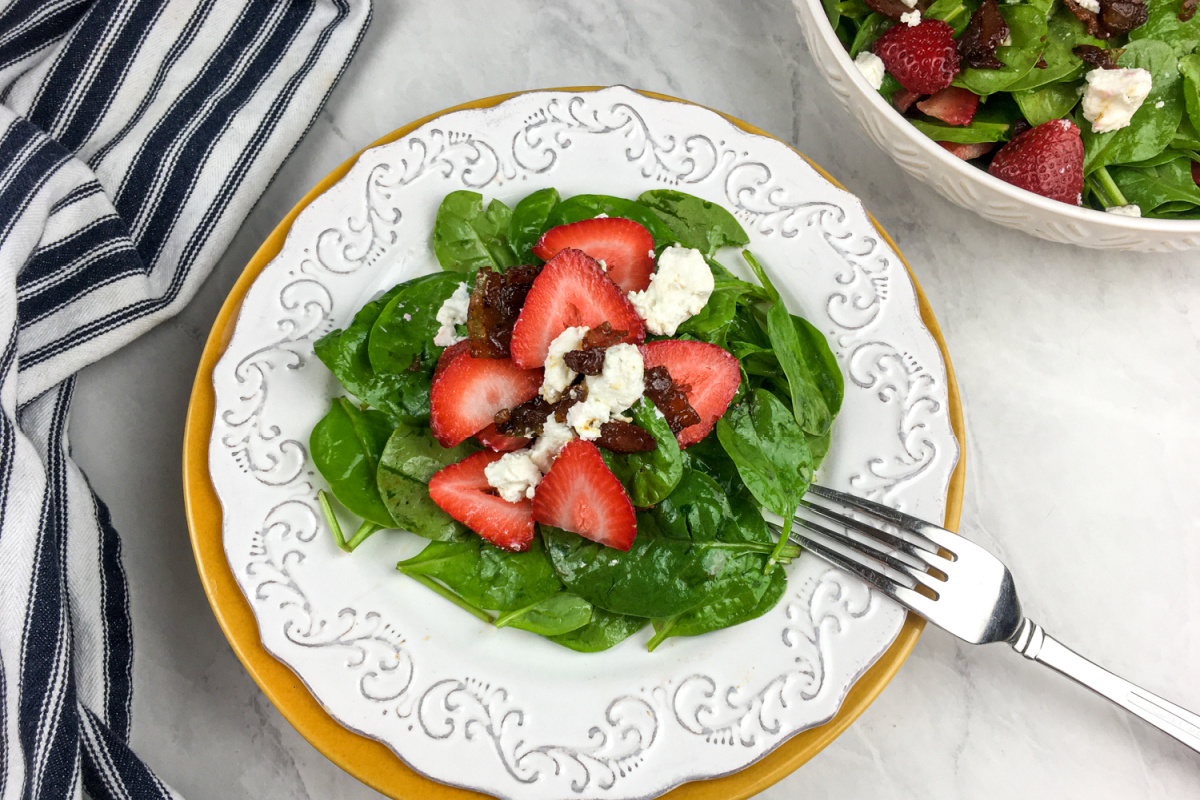 Wilted Spinach Salad with Hot Bacon Dressing