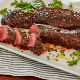 Hanger steak with chimichurri sauce