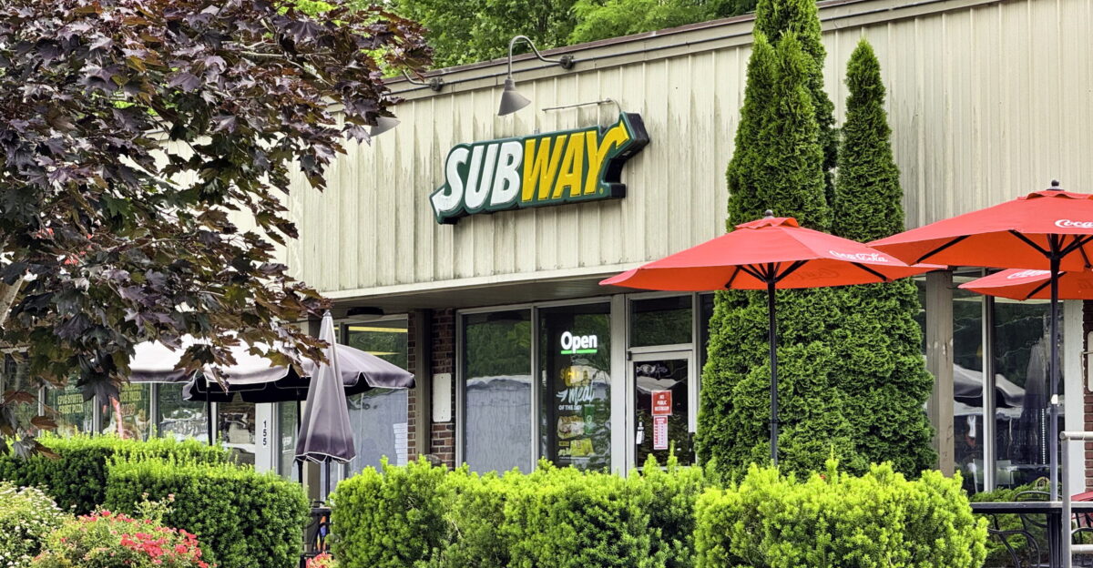 A Subway restaurant in a strip mall in Franklin North Carolina United States