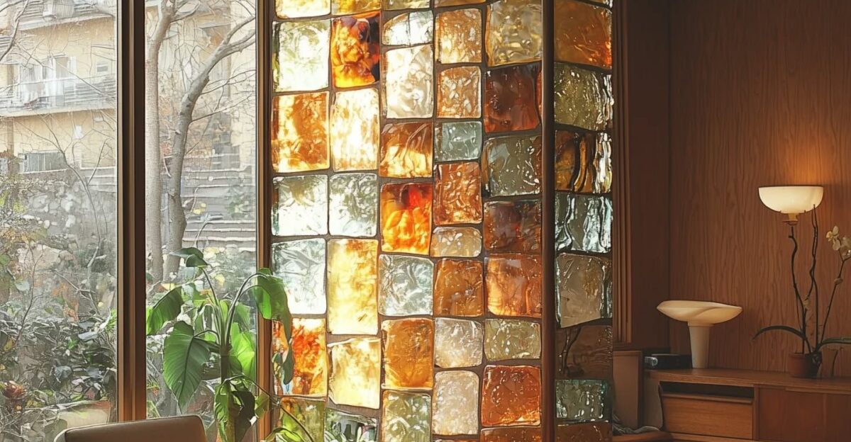 A celebration of mid-century modern elegance through vibrant glass walls and sun-soaked textures These interiors blur the line between architecture and sculpture-infusing warmth color and timeless artistry into every corner From chunky amber glass to intricate textured tiles each composition transforms sunlight into a living canvas MidCenturyModern GlassArchitecture InteriorDesign ColorfulInteriors RetroVibes ArtGlass ArchitecturalDetails VintageHome SunlitSpaces DesignInspo by Cassie Finnegan