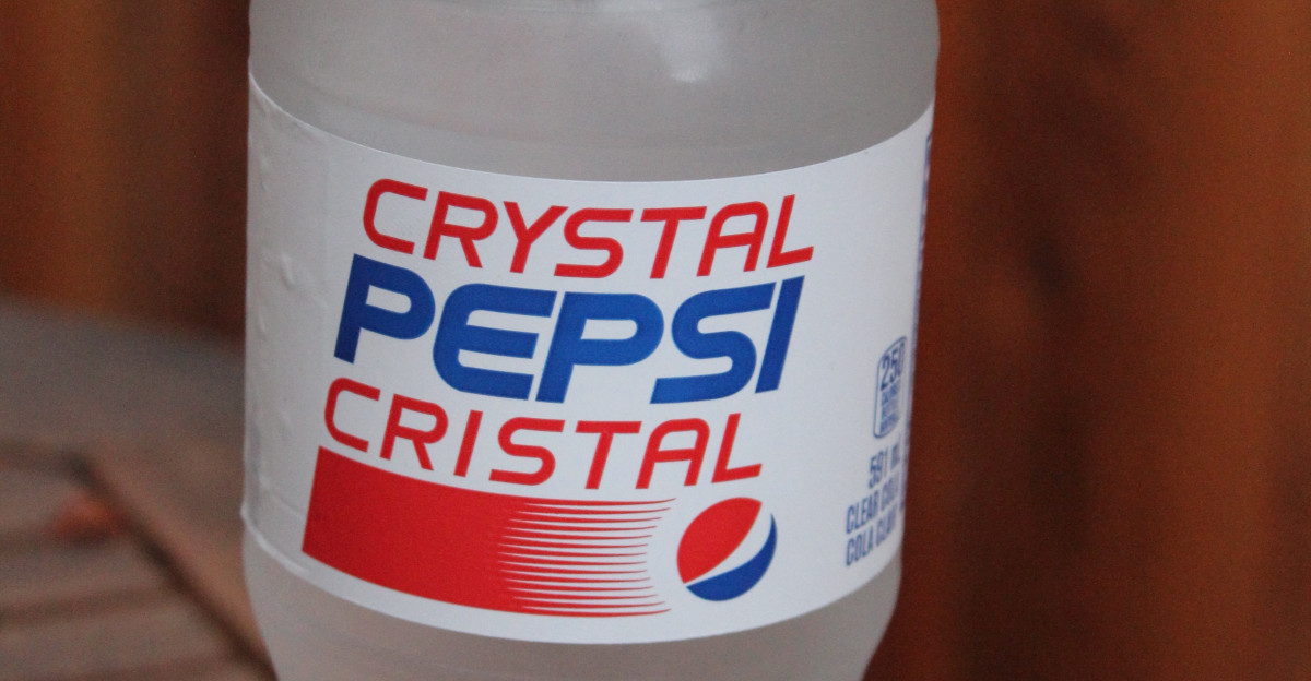 Image of Canadian Crystal Pepsi Pepsi Cristal bottle from 2016 Logo design by PepsiCo