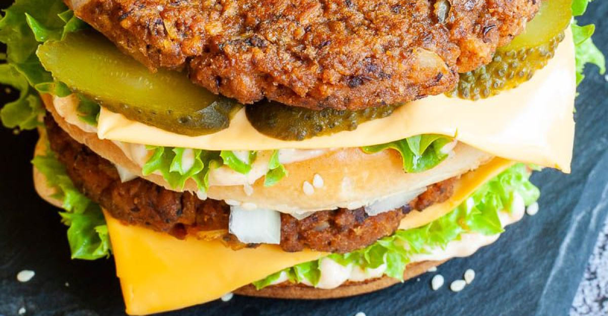 Why is it the meatiest vegan beef burger Because it has a chewy ground beef-like texture thank you TVP and it does not taste like veggies at all It holds together during grilling and frying even if you make thin patties It is juicy and moist not mushy on the inside but has a crispy crust on the outside Did I mention it is also gluten-free by Lucie Vincent