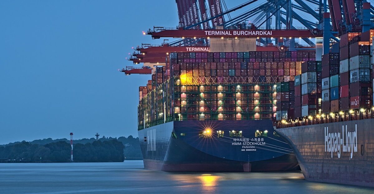 port ship water sea crane nature freight export import charge logistics container