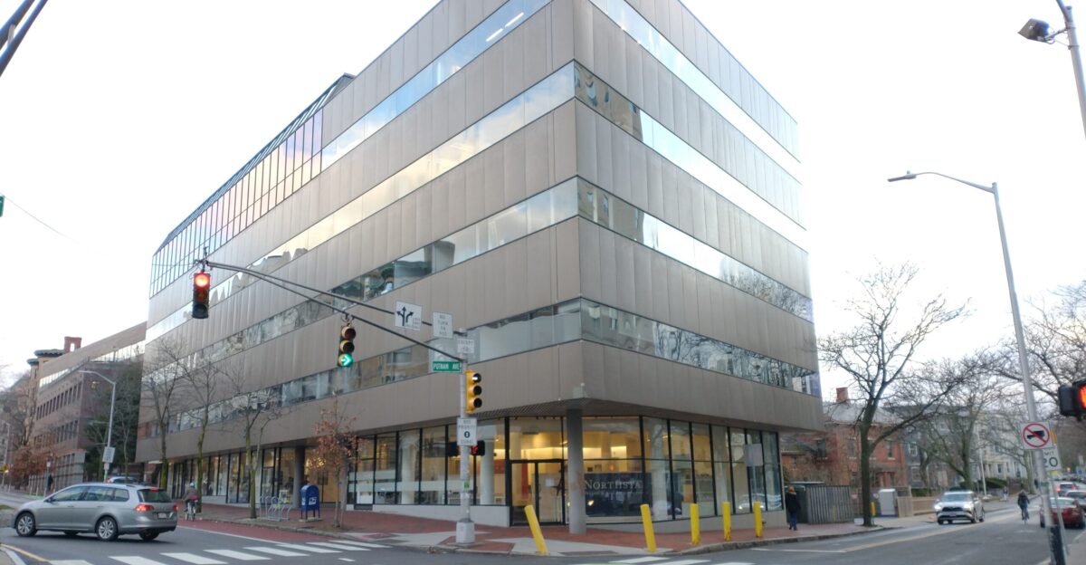 This is an exterior shot of 1050 Massachusetts Avenue in Cambridge MA from the corner of Massachusetts and Putnam where the National Bureau of Economic Research is headquartered