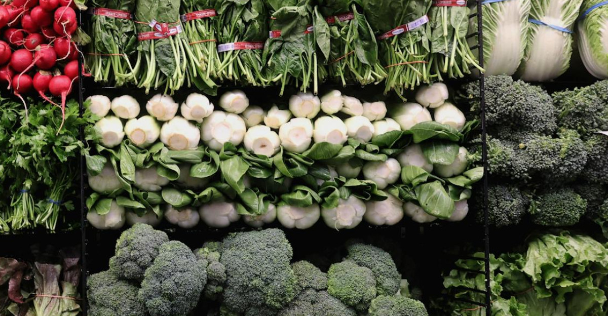 Green vegetables at supermarket