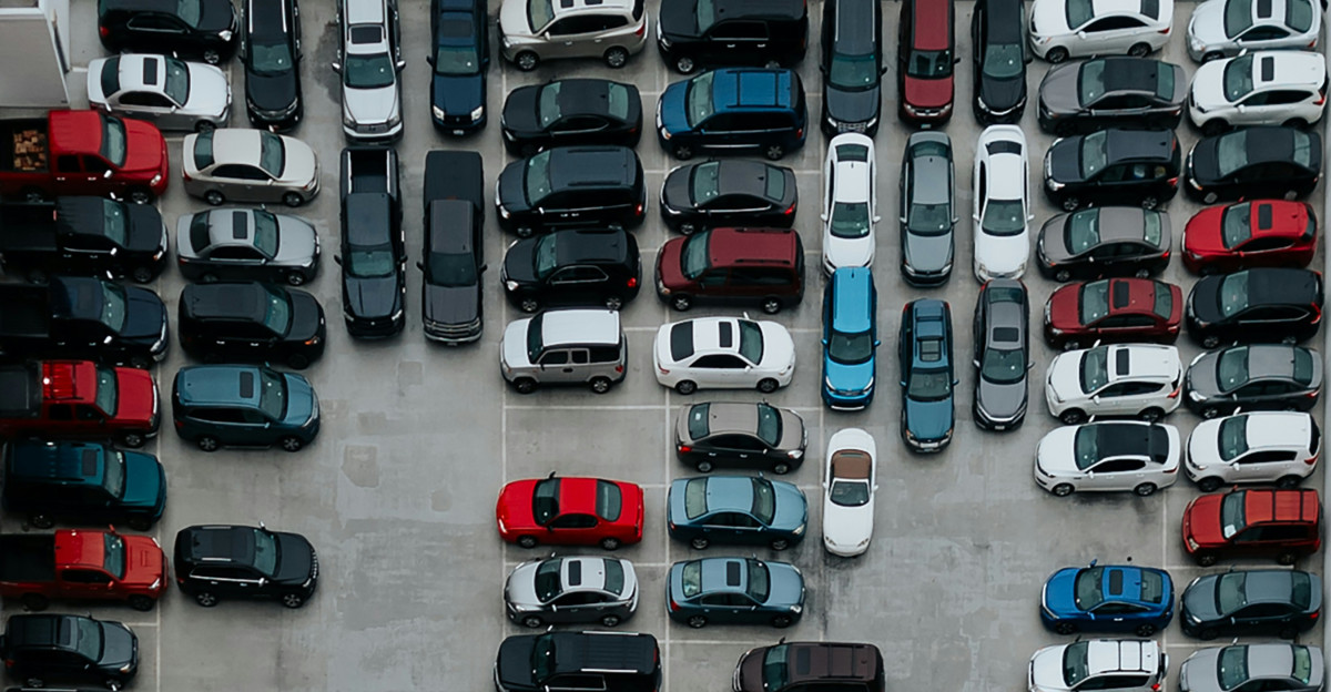 aerial photography of cars on parking lot