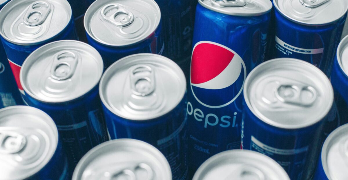 Pepsi soda aluminum cans