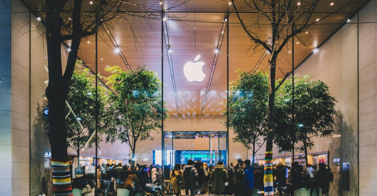 group of people inside Apple store
