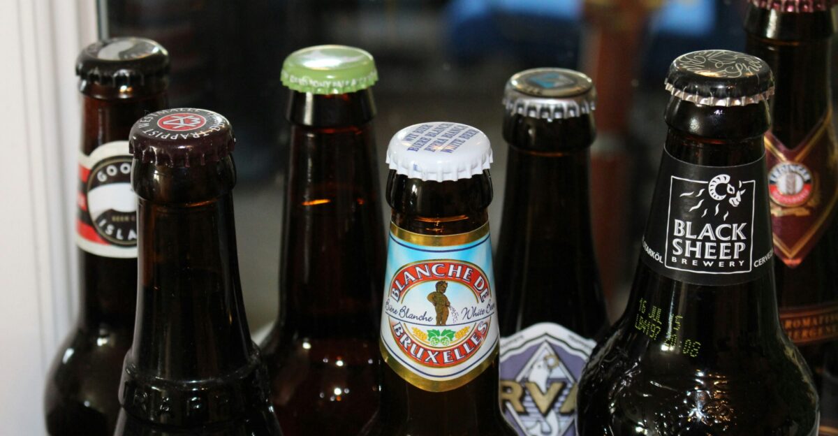 selective focus photography of assorted bottles