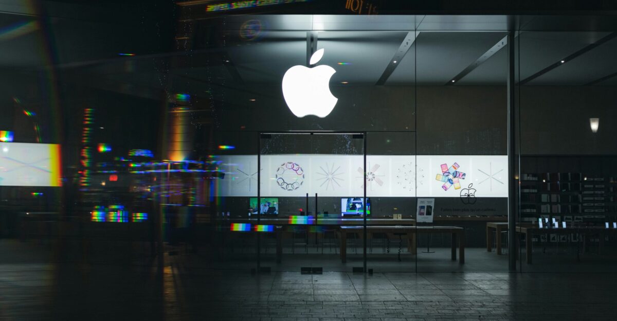 white Apple logo