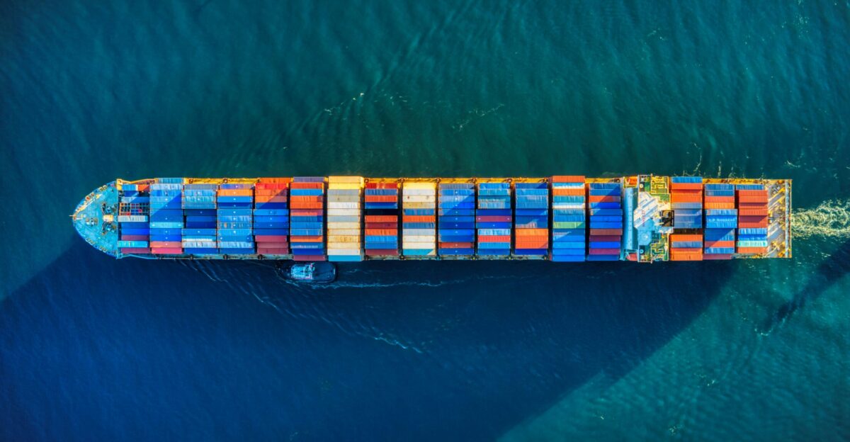 aerial view of boat on water