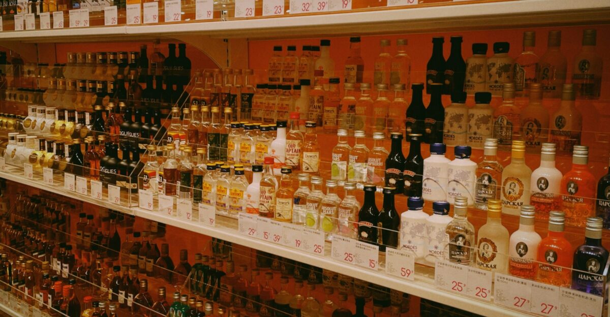a store filled with lots of bottles of alcohol