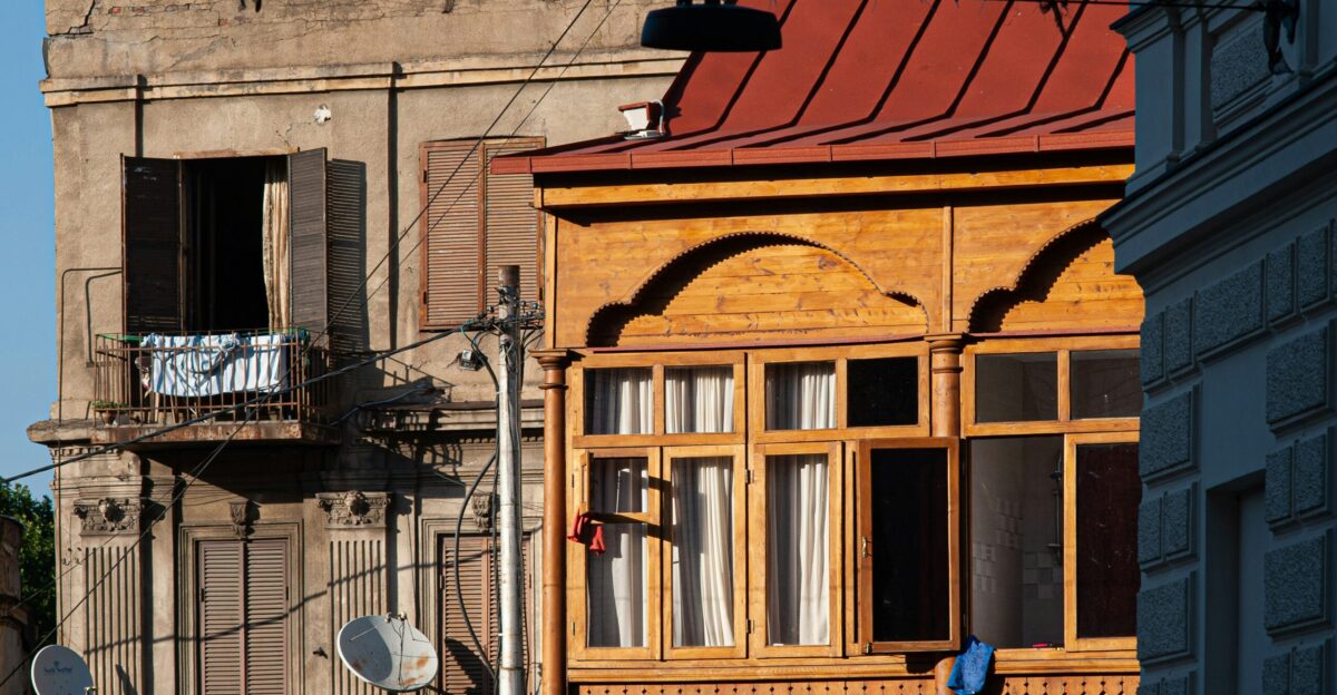 a building with a red roof