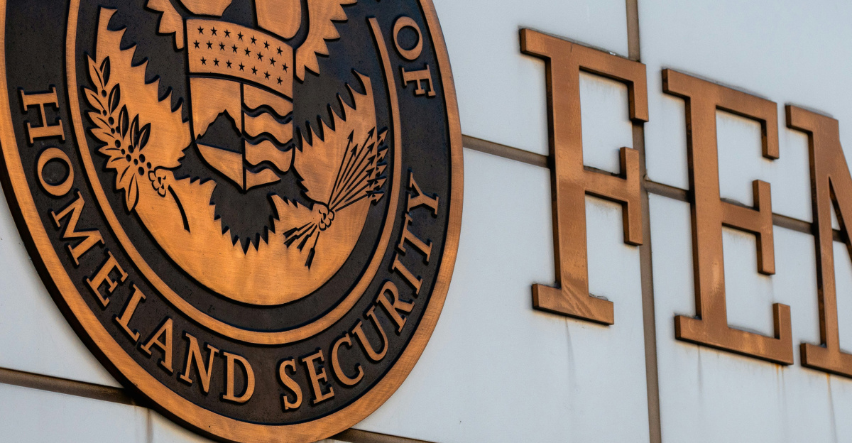 The fema logo is displayed on a building.