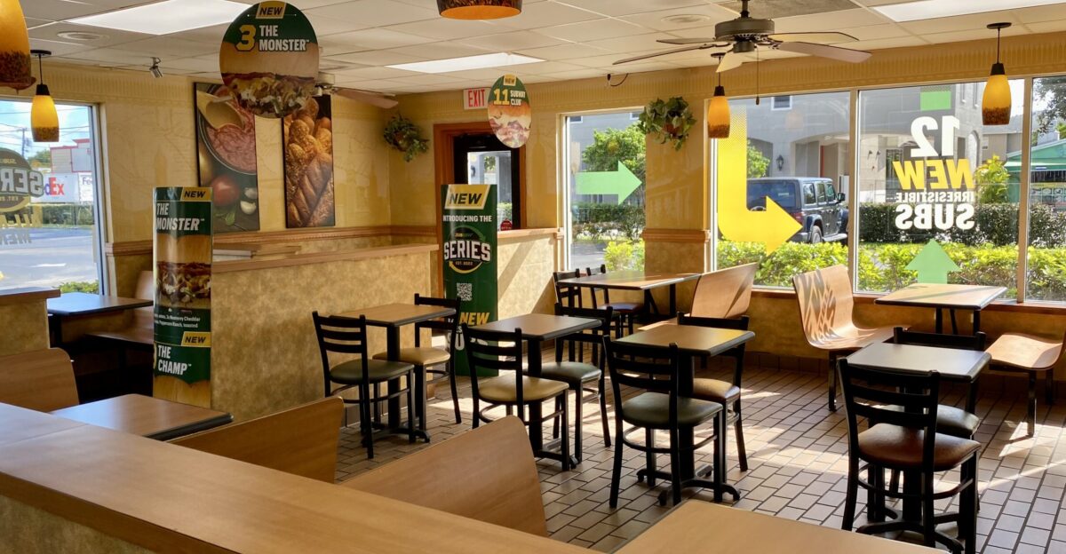Subway restaurant interior Miami FL Sept 2022