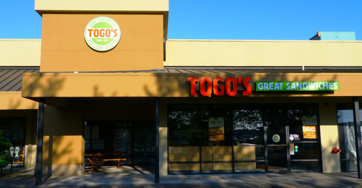 This TOGO s sandwich shop is located at the northwest corner of 11th Avenue and Seneca Road in Eugene Oregon